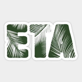 Eta Leaf Letters Sticker